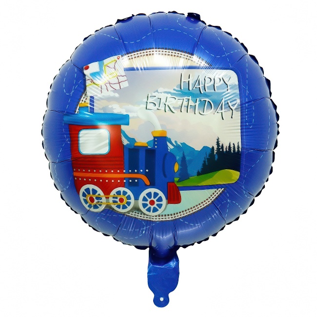 Okrugli folijski balon – vozić Happy Birthday, 18″