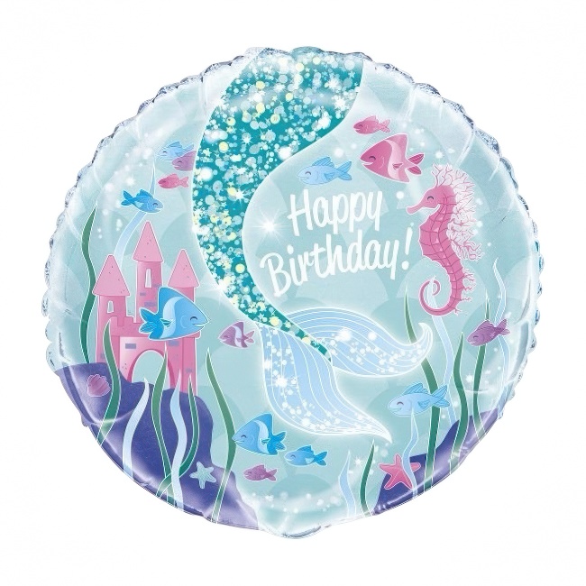 Okrugli folijski balon – sirenin rep, 18″