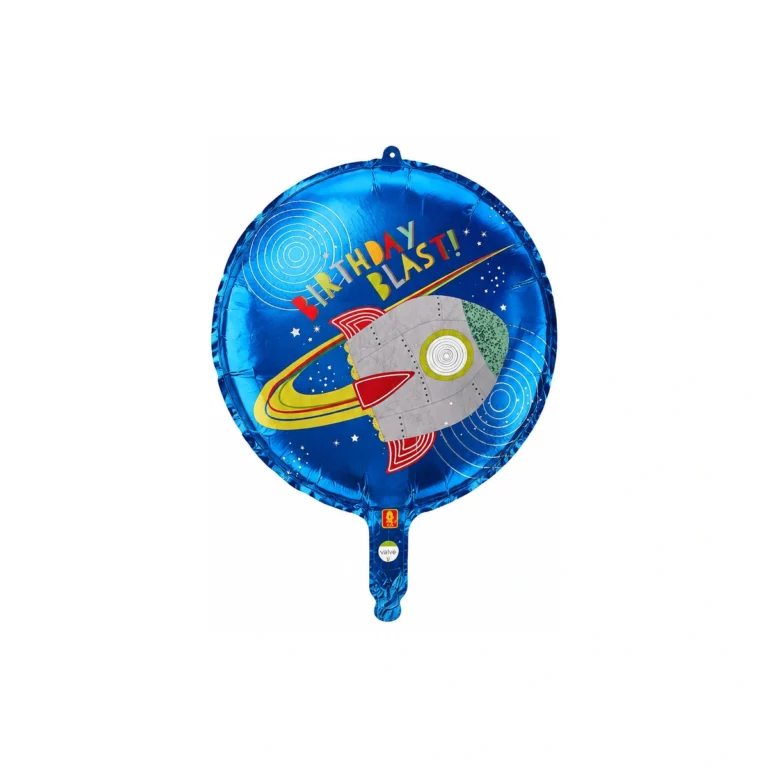 Okrugli folijski balon Birthday Blast – plavi, 18″