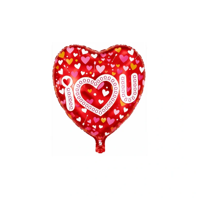 Folijski balon srce – I Love U, srca i strelice, 18″