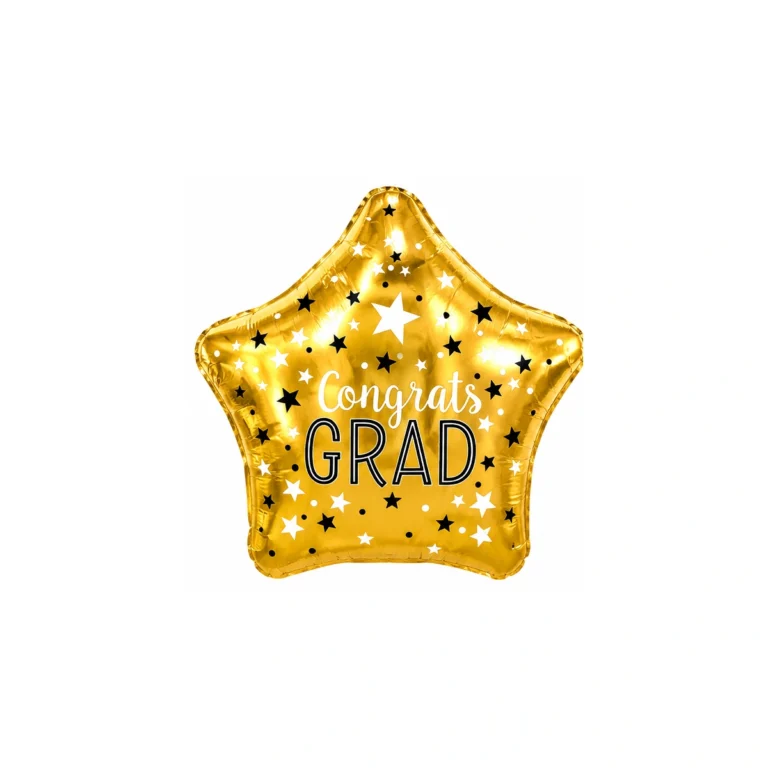 Folijski balon zvijezda – Congrats Grad, zlatni, 18″