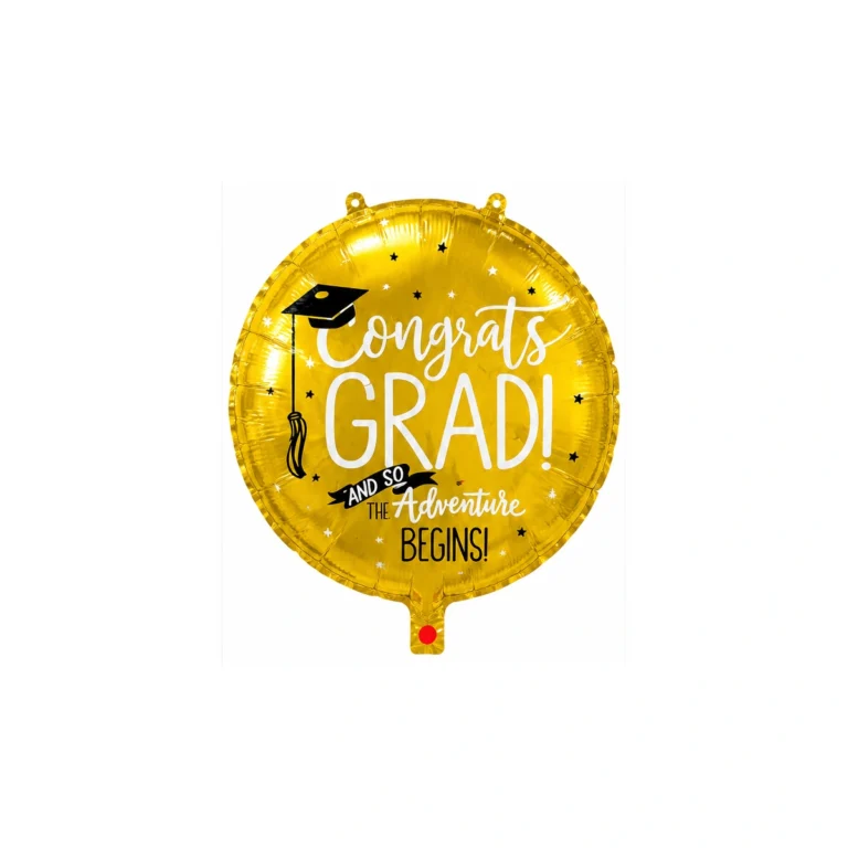 Okrugli folijski balon Congrats Grad – zlatni, 18″