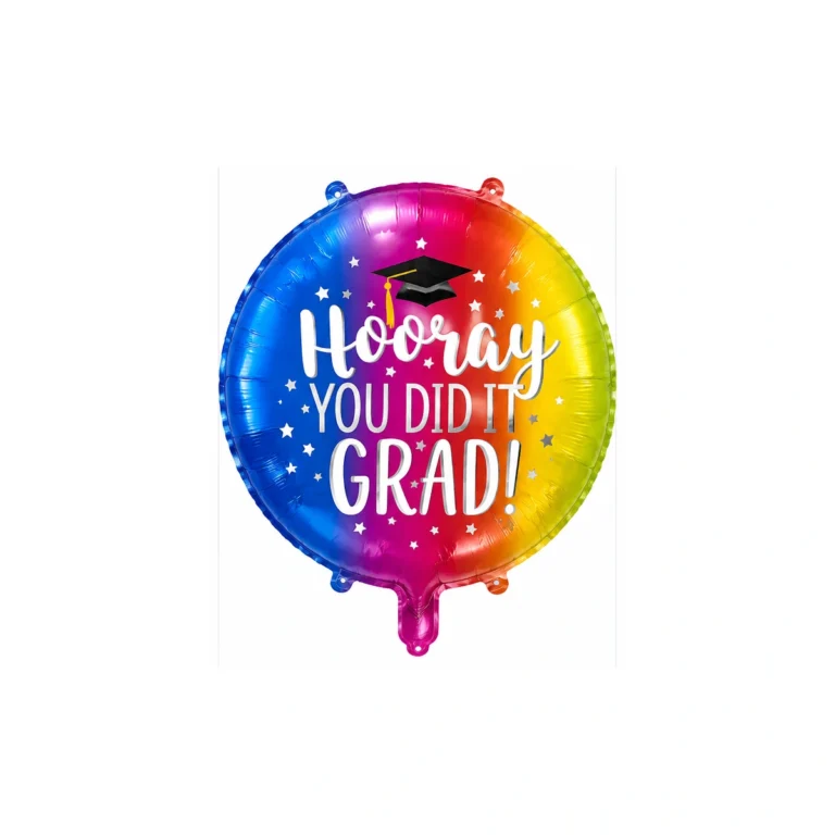 Okrugli folijski balon – Hooray You Did It Grad, 18″