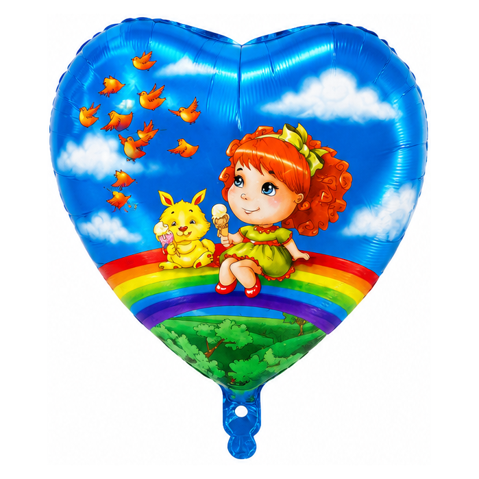 Folijski balon srce – djevojčica sa sladoledom, 18″