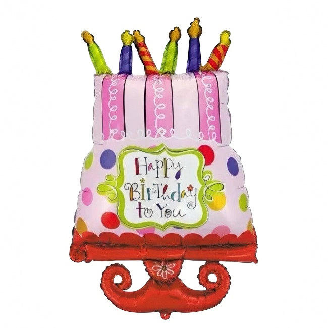 Folijski balon – roza rođendanska torta