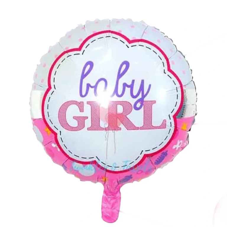 Folijski balon Baby Girl – rozi bejdž, 18″