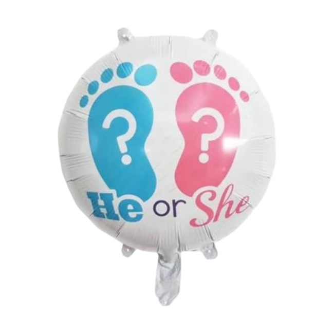 Okrugli folijski balon – He or She, 18″