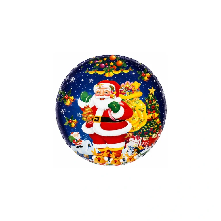 Okrugli folijski balon – Djed Mraz, tamnoplavi, 18″
