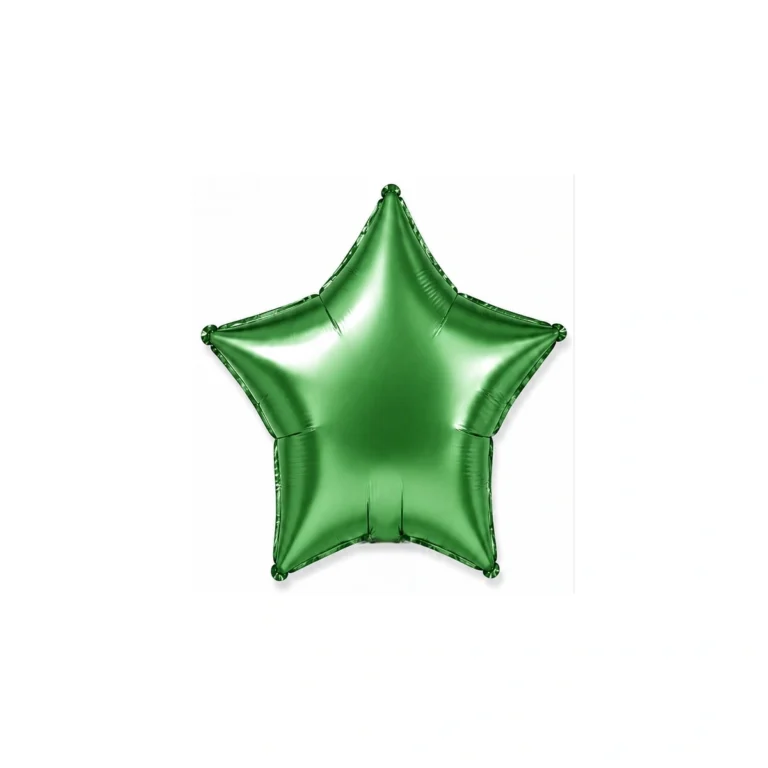 Folijski balon zvijezda – zeleni saten, 18″