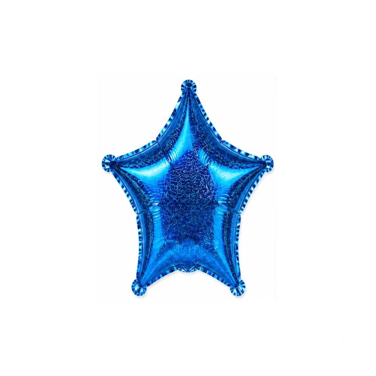 Folijski balon zvijezda – plavi glitter, 18″