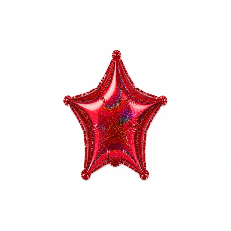 Folijski balon zvijezda – crveni glitter