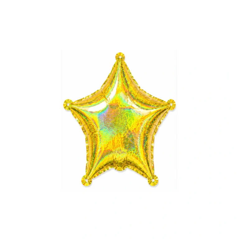 Folijski balon zvijezda – zlatni laser glitter, 18″