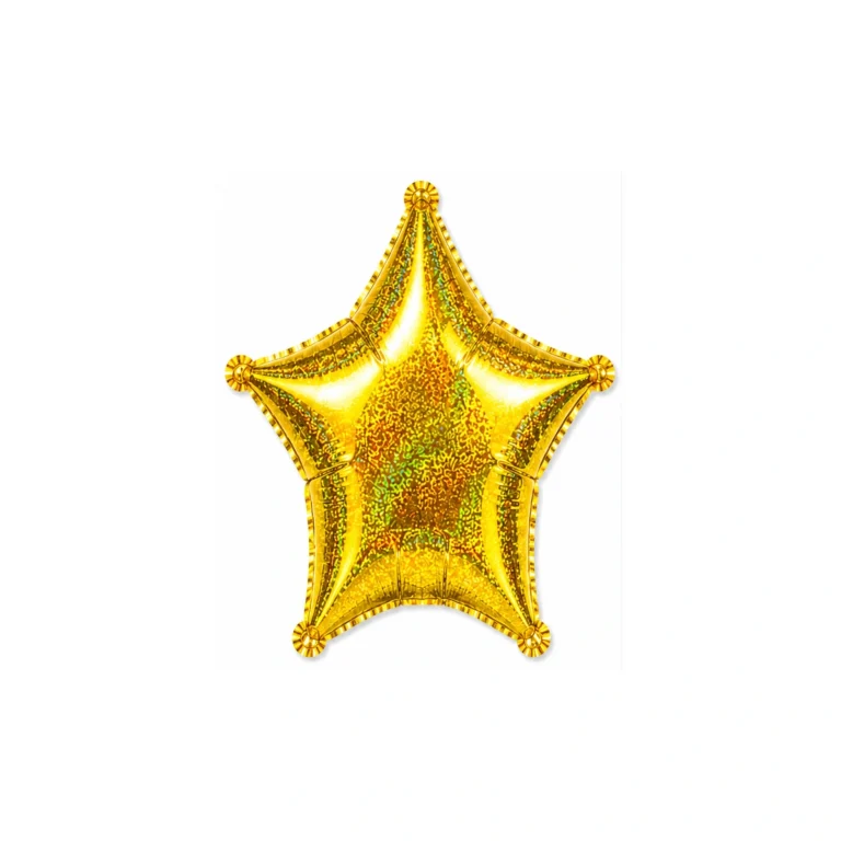 Folijski balon zvijezda – zlatni glitter, 18″