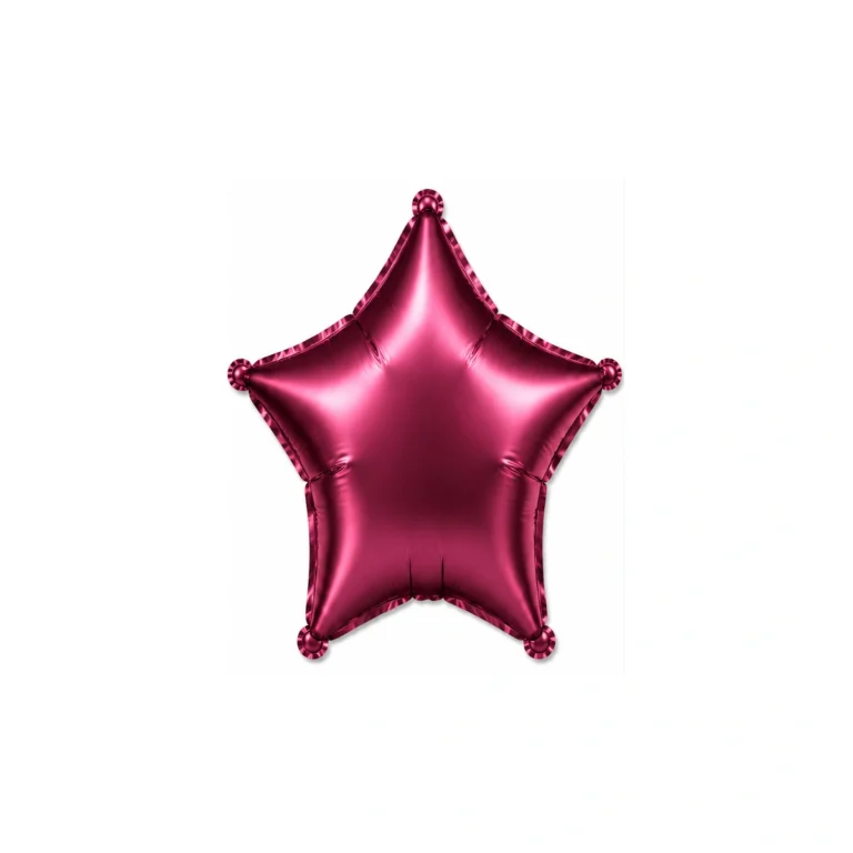 Folijski balon zvijezda – bordo saten, 18″