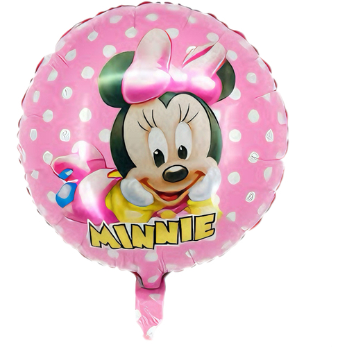 Okrugli folijski balon – Baby Minnie, rozi, 18″