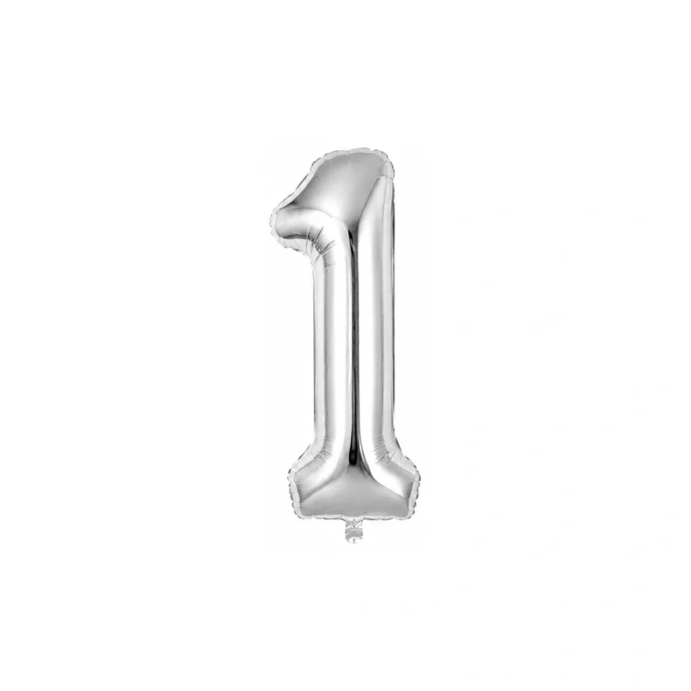 Folijski balon broj 1 – srebrni sjaj, 40″