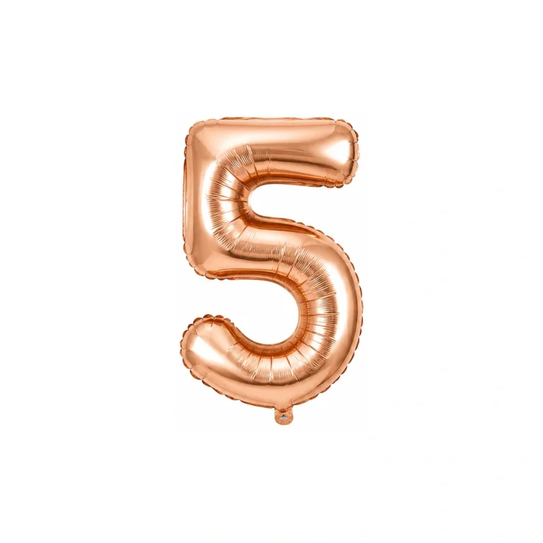 Folijski balon broj 5 – rose-gold, 40″