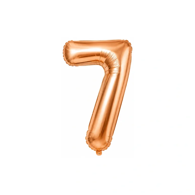 Folijski balon broj 7 – zlatno-rozi, 40″