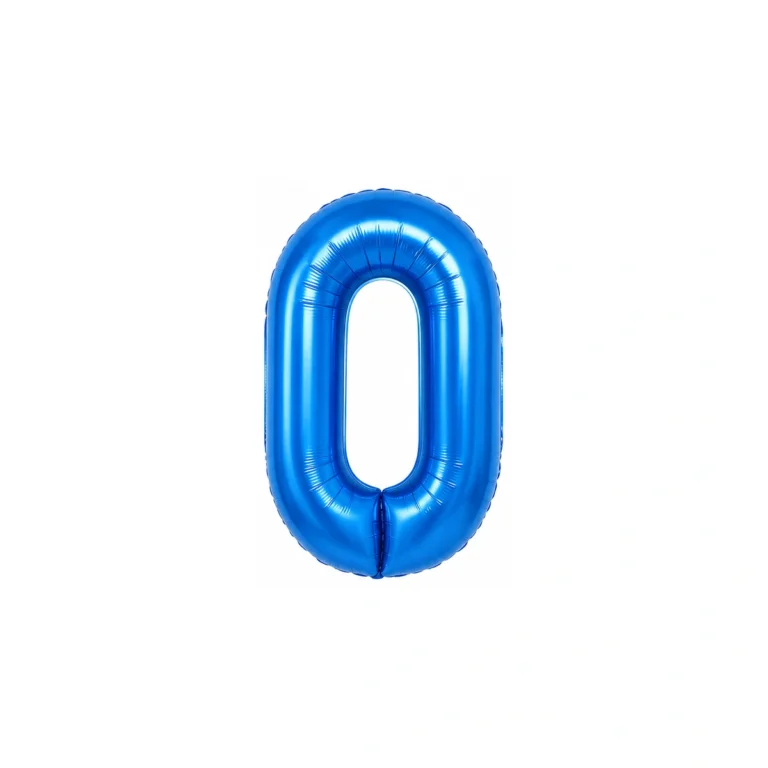 Folijski balon broj 0 – plavi sjaj, 40″