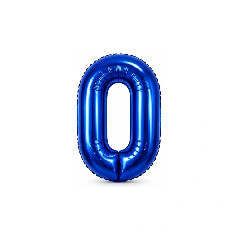 Folijski balon broj 0 – tamnoplavi sjaj, 40″