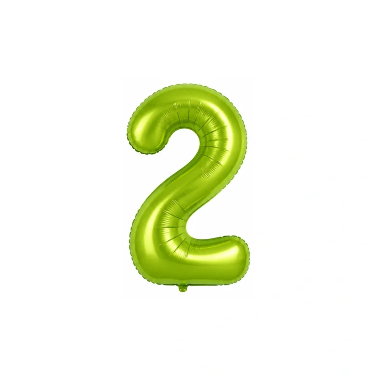 Folijski balon broj 2 – svijetlozeleni sjaj, 40″