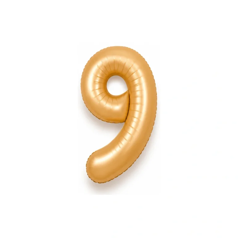 Folijski balon broj 9 – karamela saten, 40″