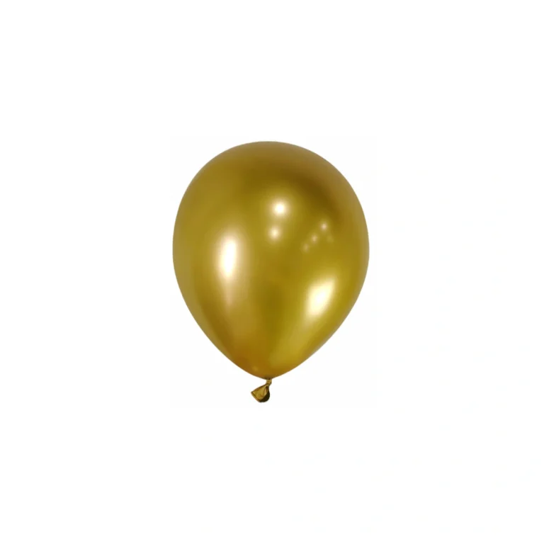 Lateks balon Chrome – zlatni, 5″