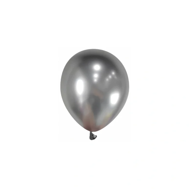 Lateks balon Chrome – srebrni, 5″