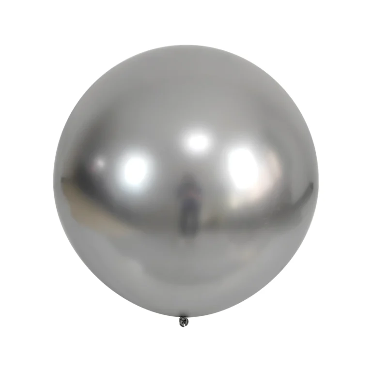 Lateks balon Chrome – srebrna, 36″