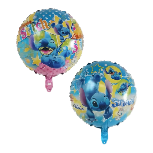 Okrugli folijski balon – Stitch, plavi, 18″