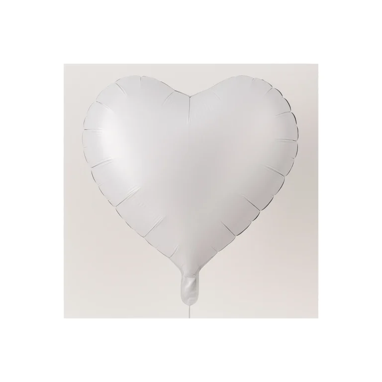 Folijski balon srce – bijelo, sjaj, 18″