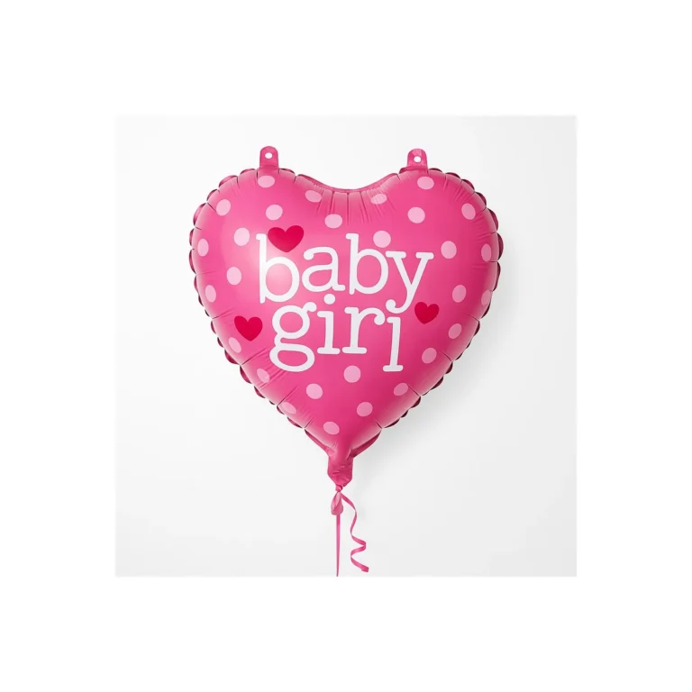 Folijski balon srce – Baby Girl, rozi, 18″