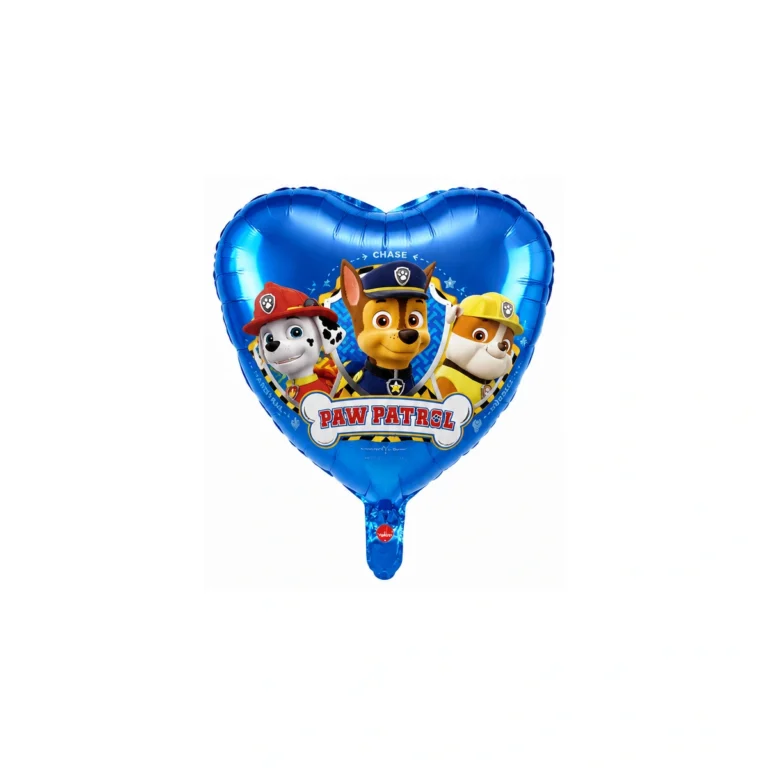 Folijski balon srce Patrolne šape – plavi, 18″
