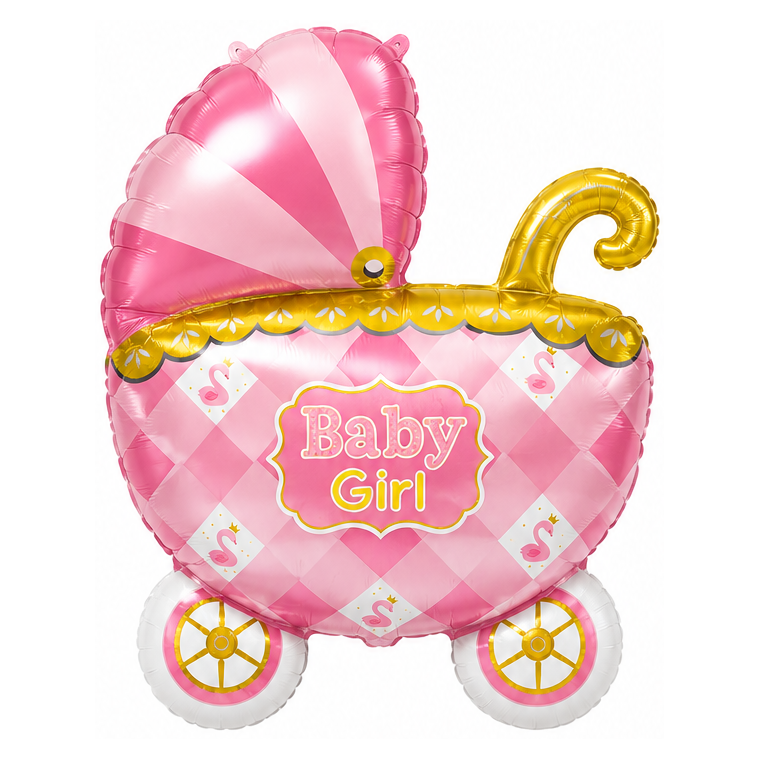Folijski balon kolica Baby Girl – roza
