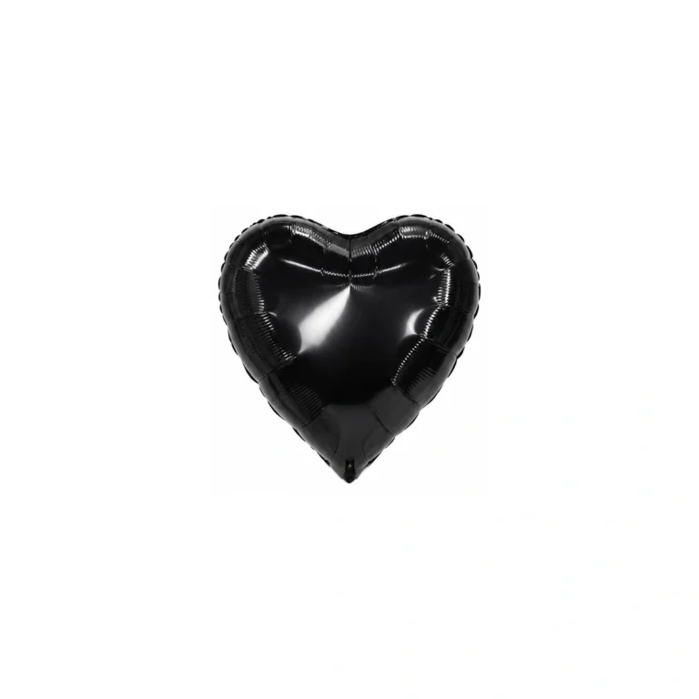 Folijski balon srce – crni, sjaj, 18″