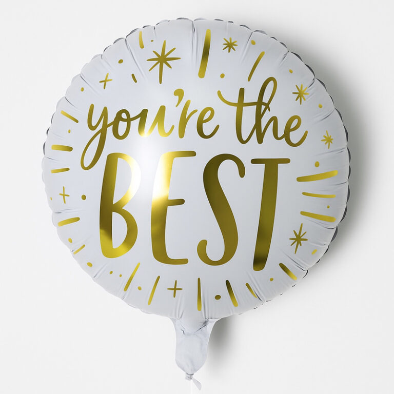 Folijski balon – You're the Best, bijeli sa zlatnim natpisom