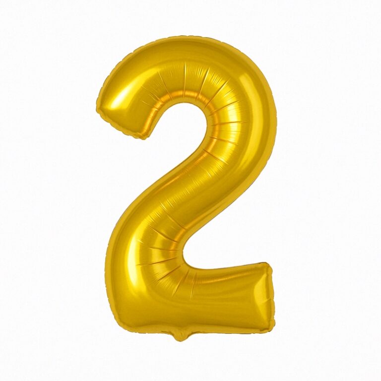 Folijski balon broj 2 – zlatni sjaj, 40"