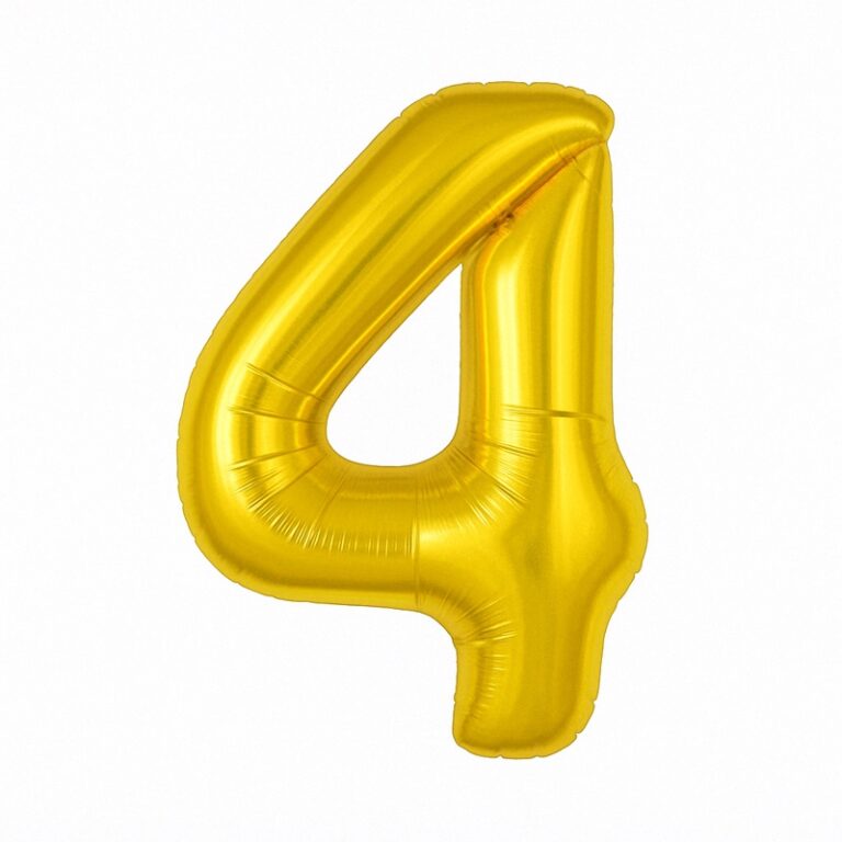 Folijski balon broj 4 – zlatna, 40″
