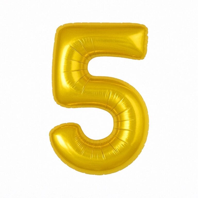 Folijski balon broj 5 – zlatna, 40″
