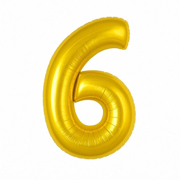 Folijski balon broj 6 – zlatna, 40″