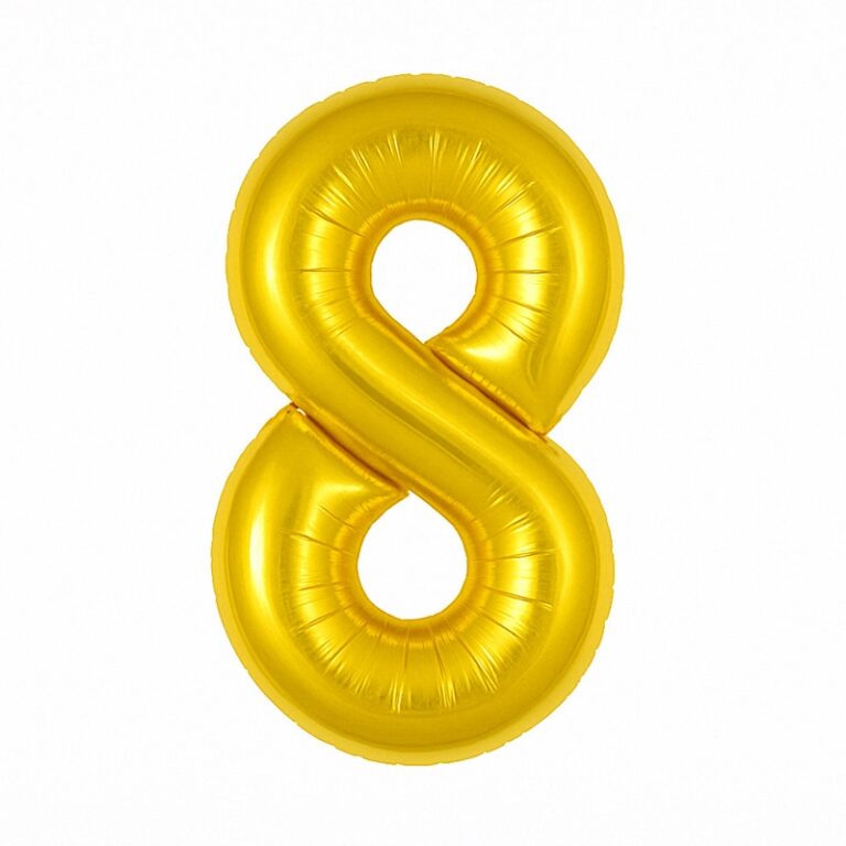 Folijski balon broj 8 – zlatna, 40″