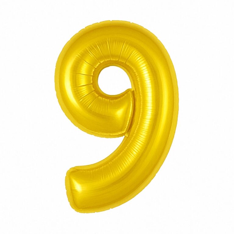 Folijski balon broj 9 – zlatna, 40″