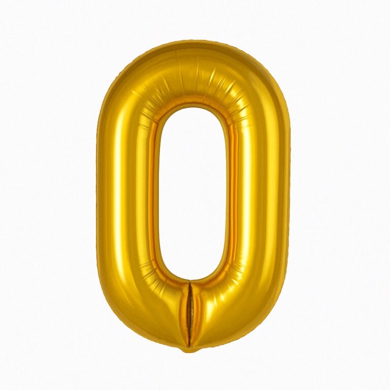 Folijski balon broj 0 – zlatna, 40″