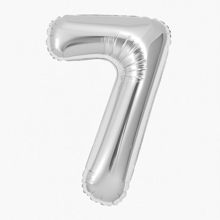 Folijski balon broj 7 – srebrna, 40″