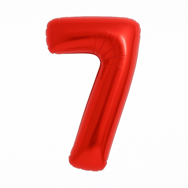 Folijski balon broj 7 – crvena, 40″