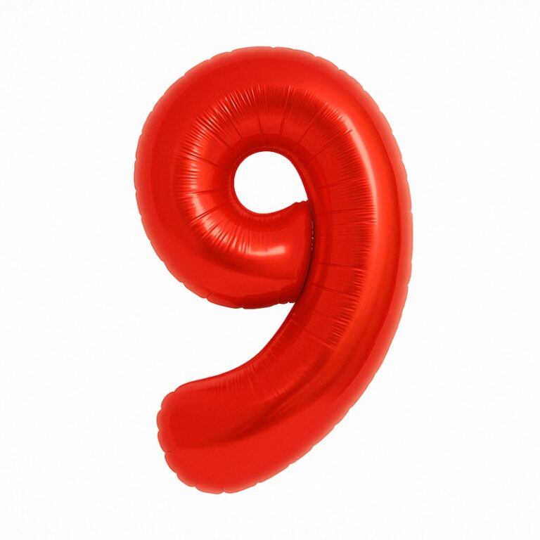 Folijski balon broj 9 – crvena, 40″