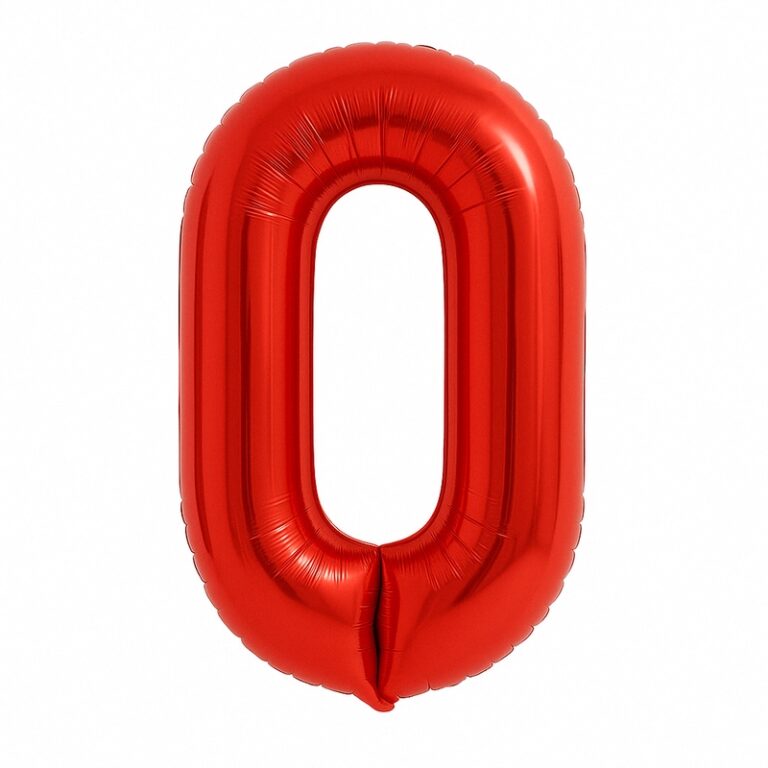 Folijski balon broj 0 – crvena, 40″