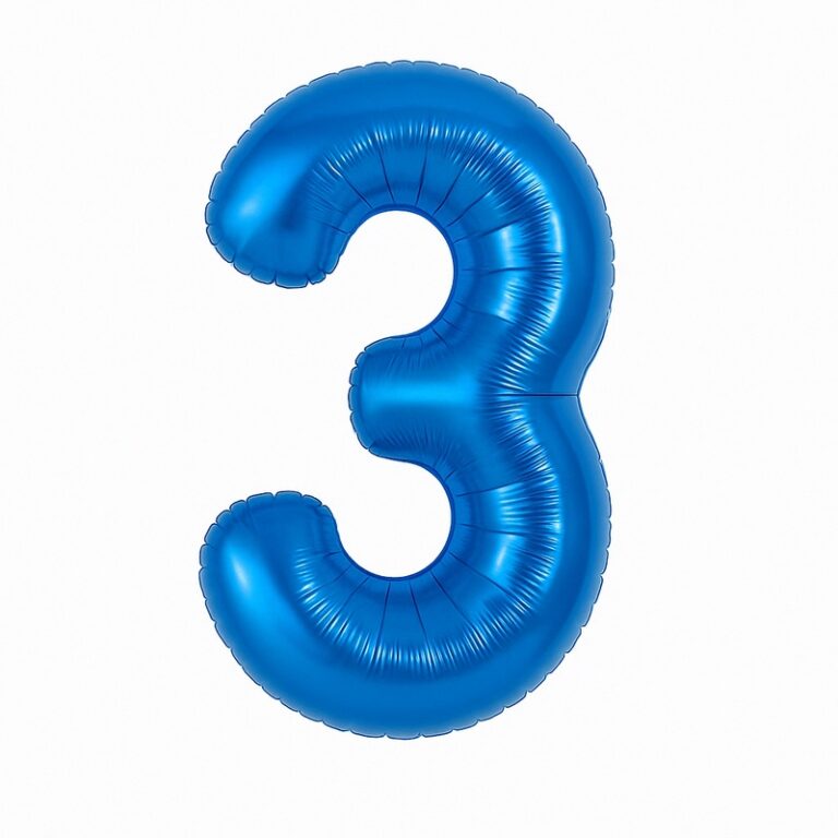 Folijski balon broj 3 – plava, 40″