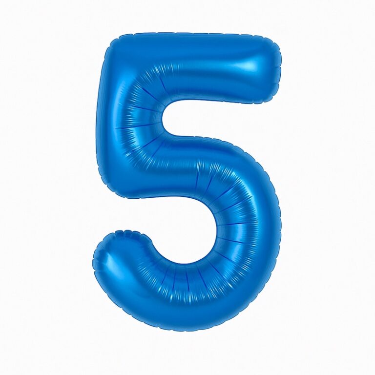 Folijski balon broj 5 – plava, 40″