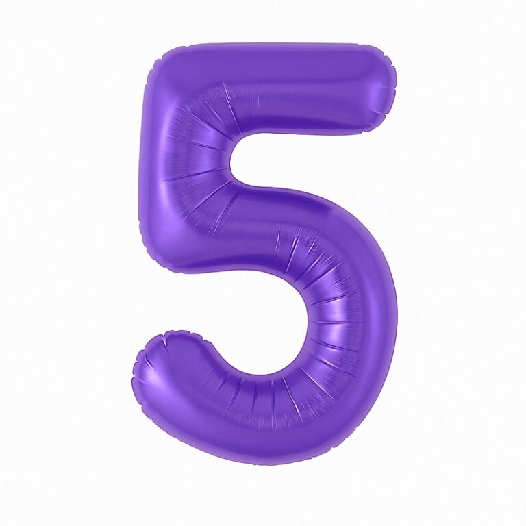 Folijski balon broj 5 – ljubičasta, 40″